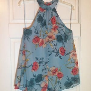 Japana Halter, Large Floral, Lined - Sz. L.